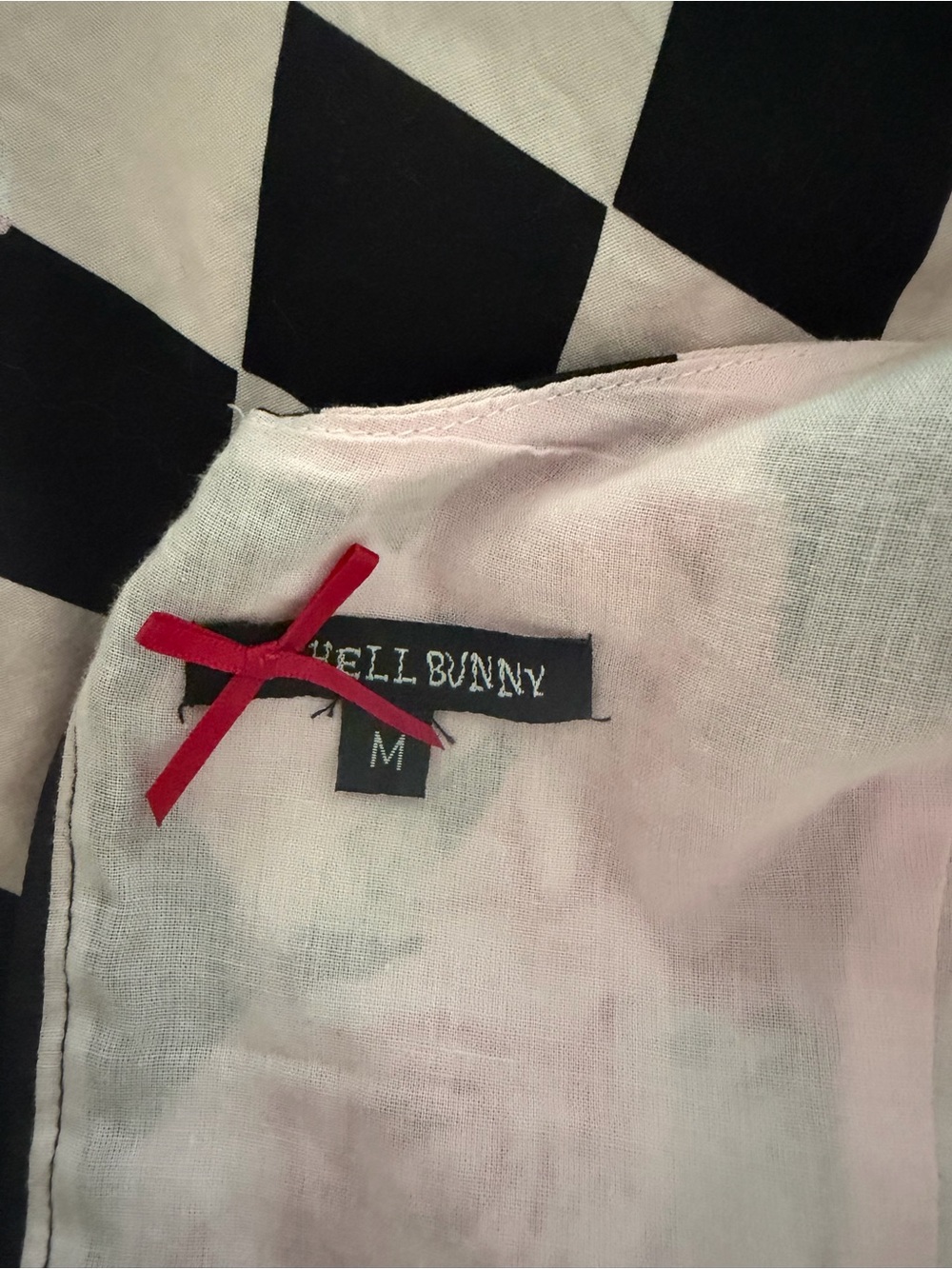 Hell Bunny Harlequin Floral Retro Dress with Pink Roses - Picture 7 of 9